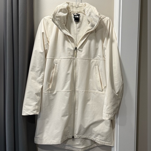 The North Face Shelbe Raschel Parka Long Jacket Full Zip Fleece Lined White L - Picture 5 of 14
